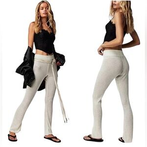 Free People Rosella Swit Crochet Knit Pants Size Large NWOT